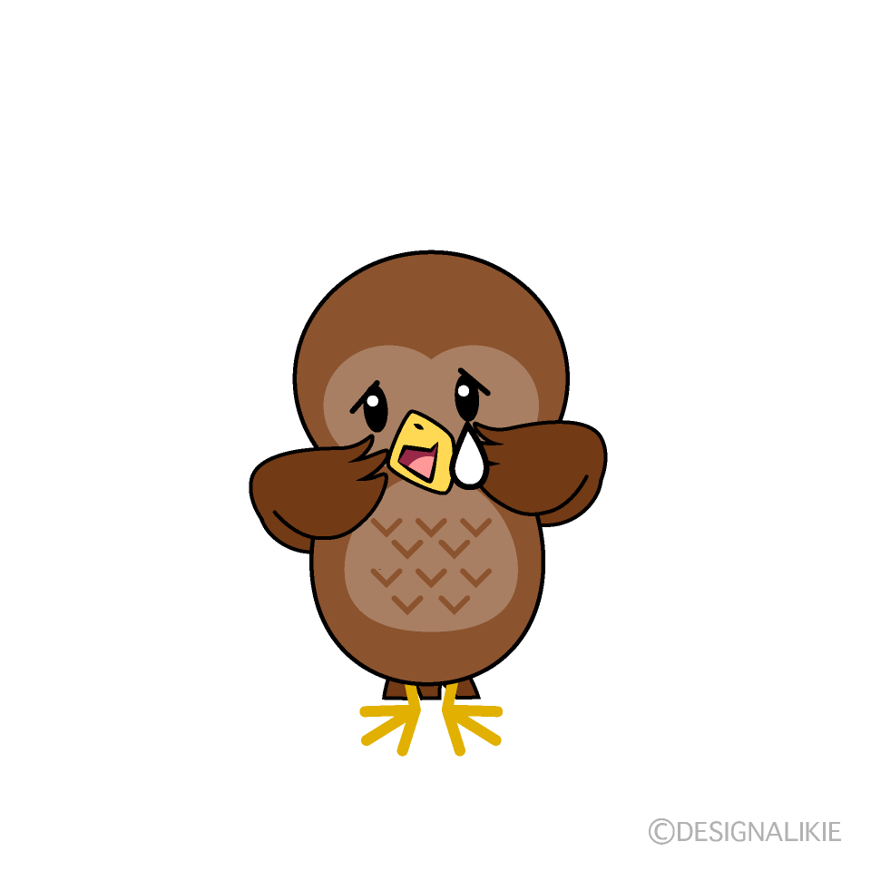 かわいい悲しいフクロウイラスト