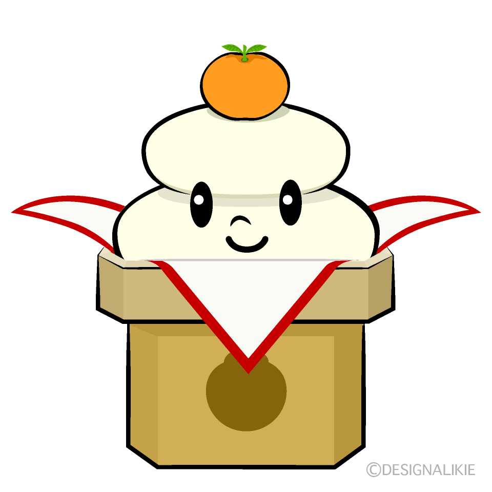 かわいい鏡餅イラスト