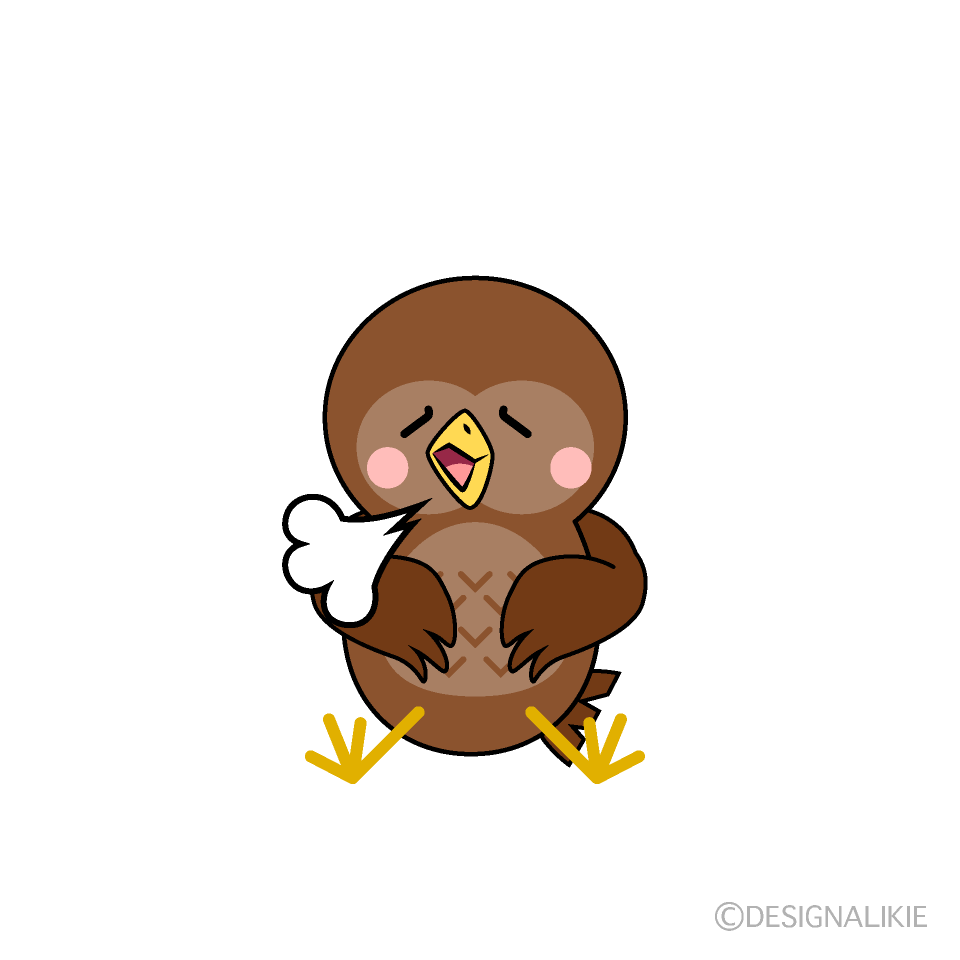 かわいいリラックスしたフクロウイラスト