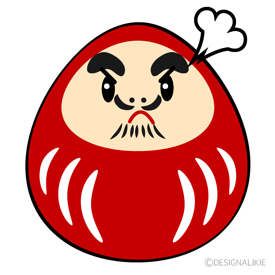 かわいい怒るダルマイラスト