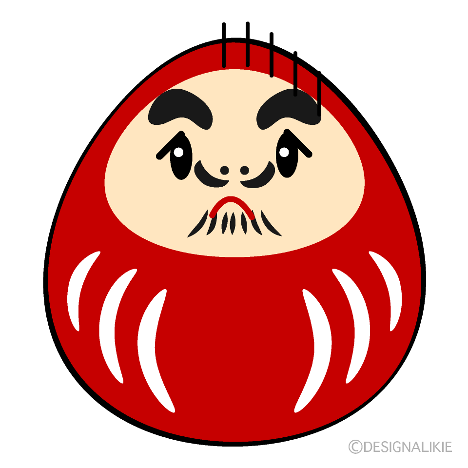 かわいい落ち込むダルマイラスト