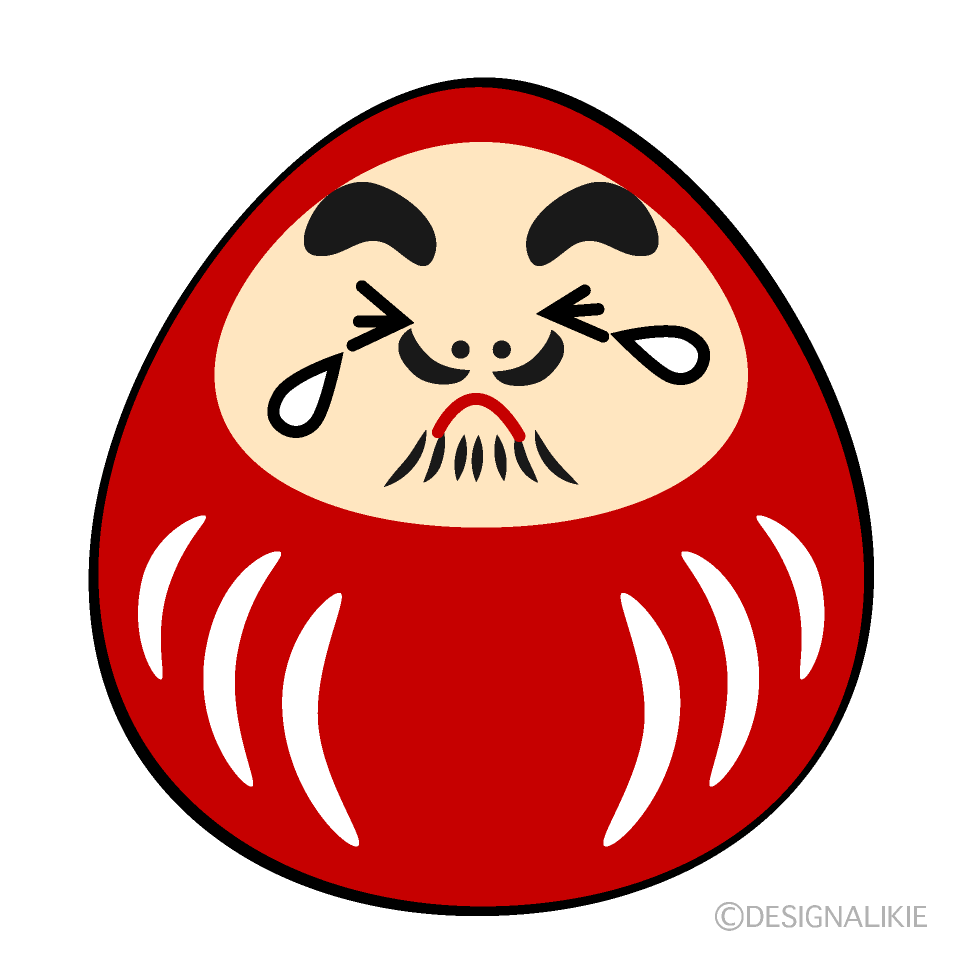 かわいい泣くダルマイラスト
