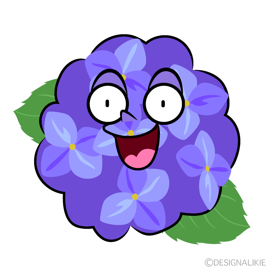 かわいい驚くアジサイイラスト
