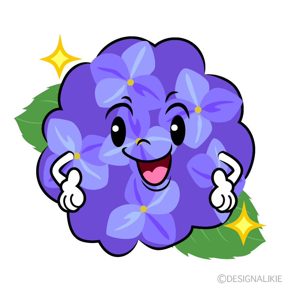 かわいい自信満々なアジサイイラスト