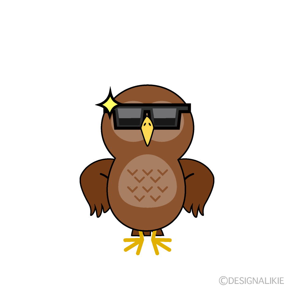 かわいいかっこいいフクロウイラスト