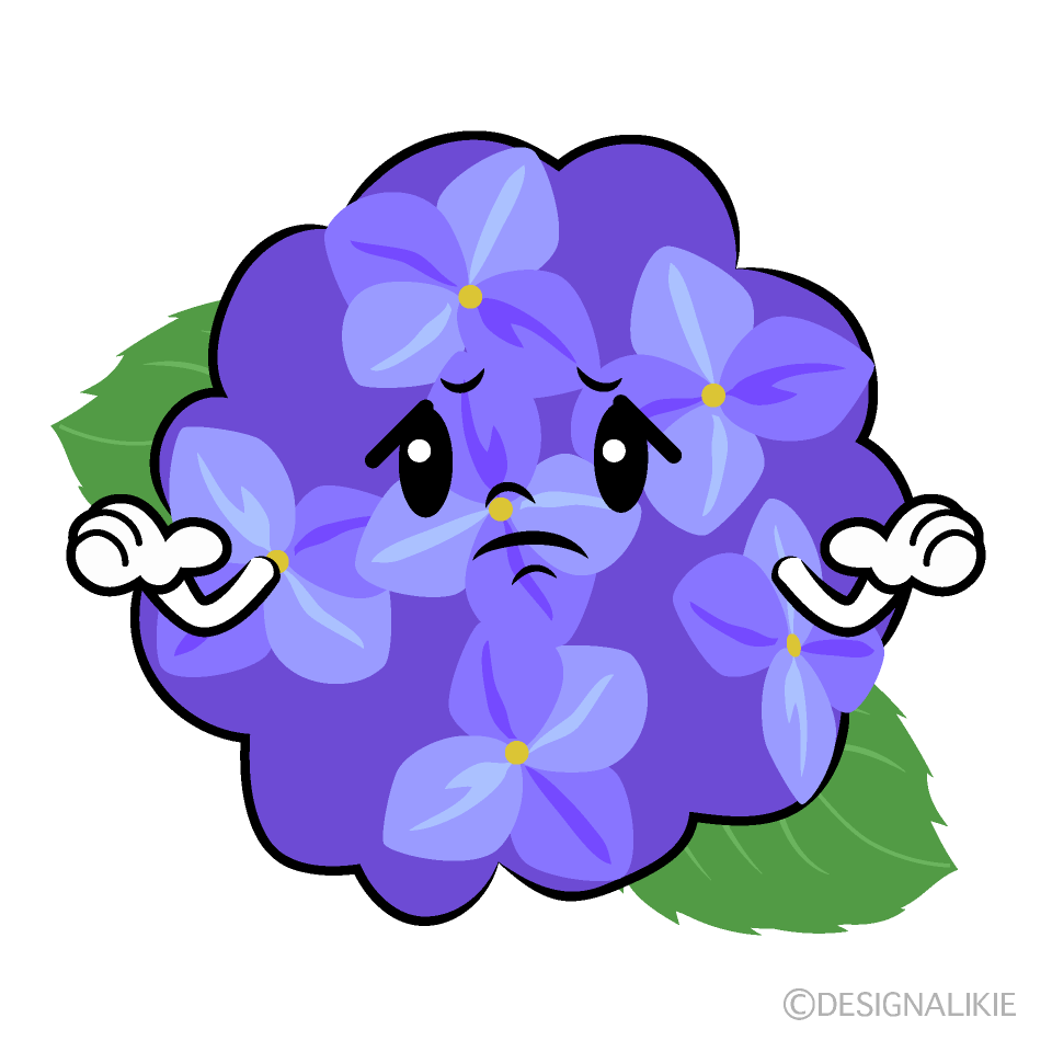 かわいい困るアジサイイラスト