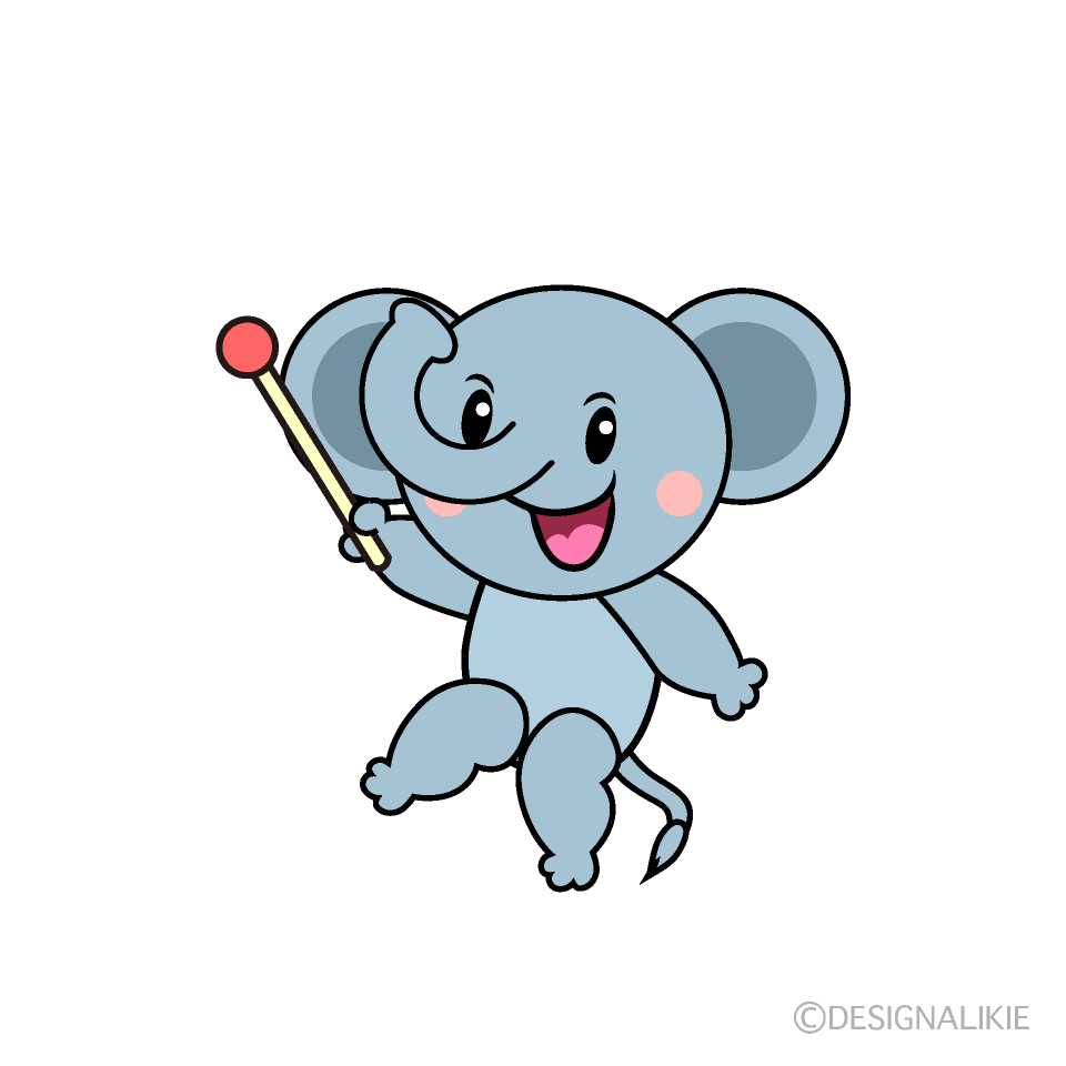 かわいい説明するゾウイラスト