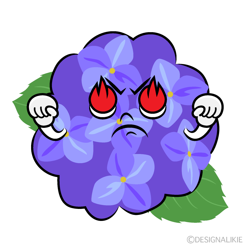 かわいい熱意のあるアジサイイラスト