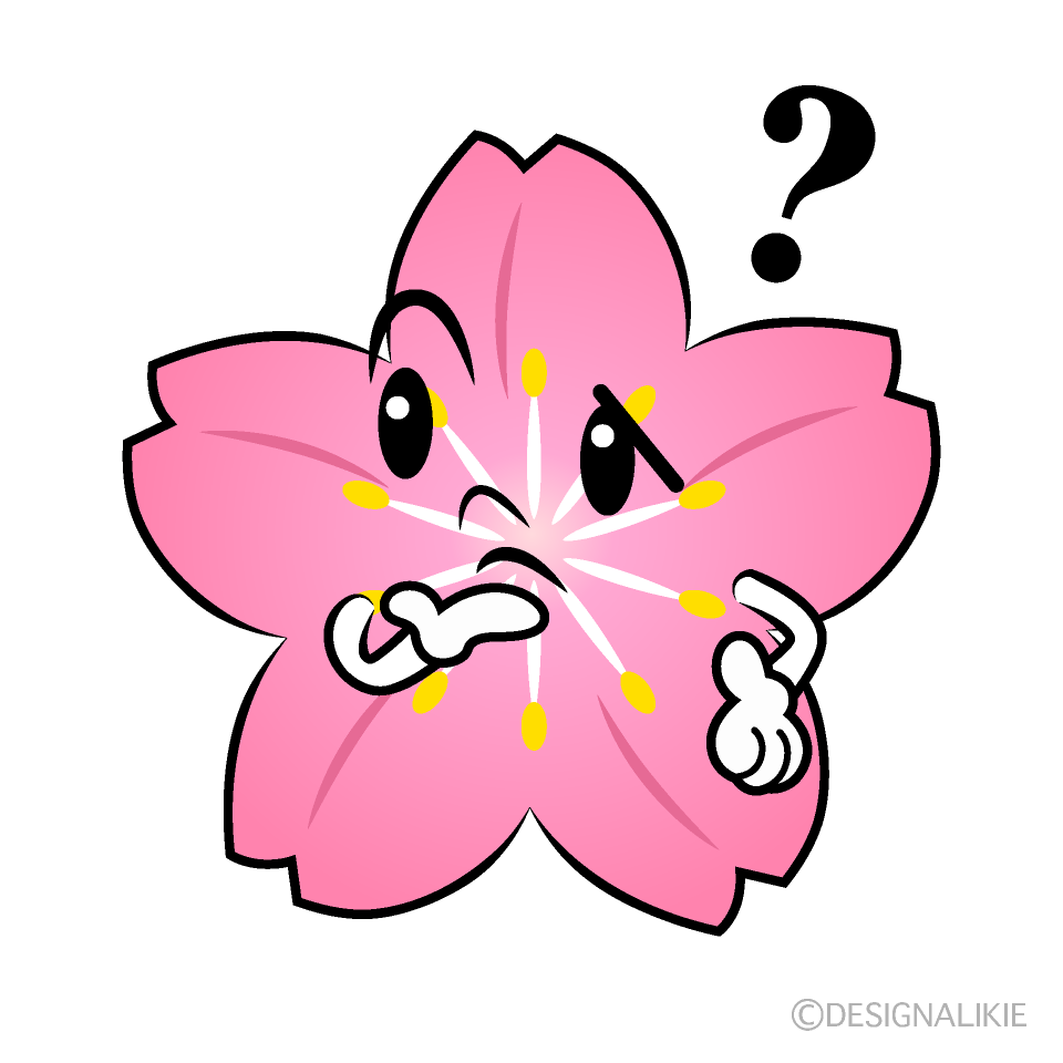 Cute Thinking Cherry Blossom Clipart
