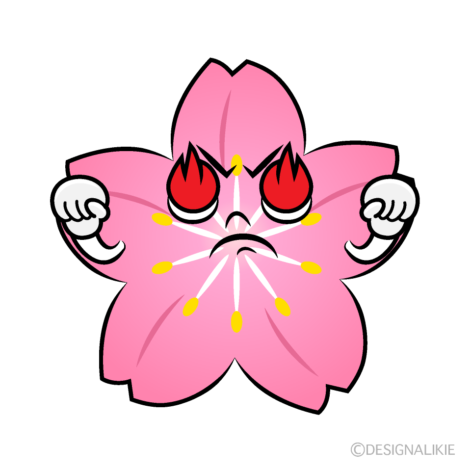 かわいい熱意のある桜イラスト