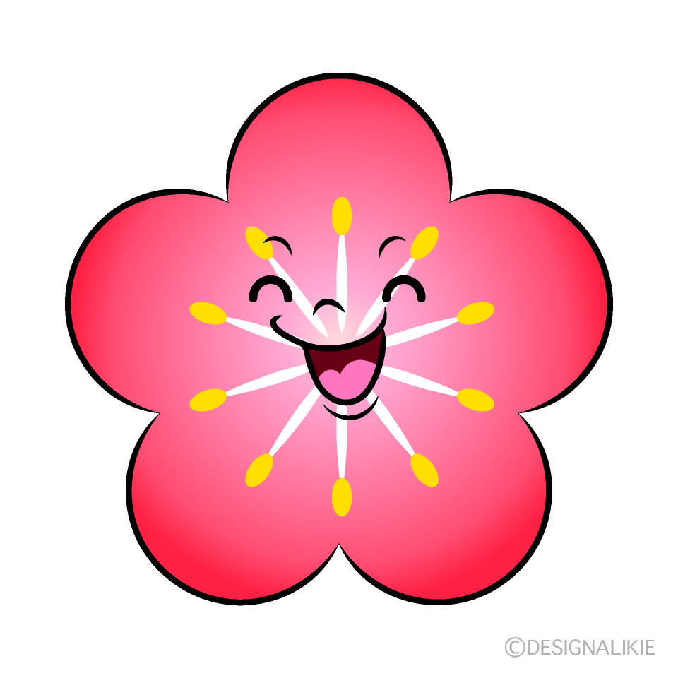 かわいい笑顔の梅イラスト