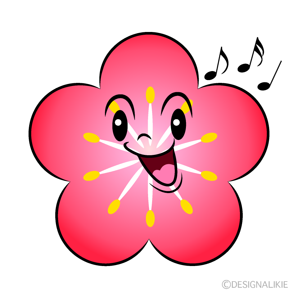 Cute Singing Plum Blossom Clipart