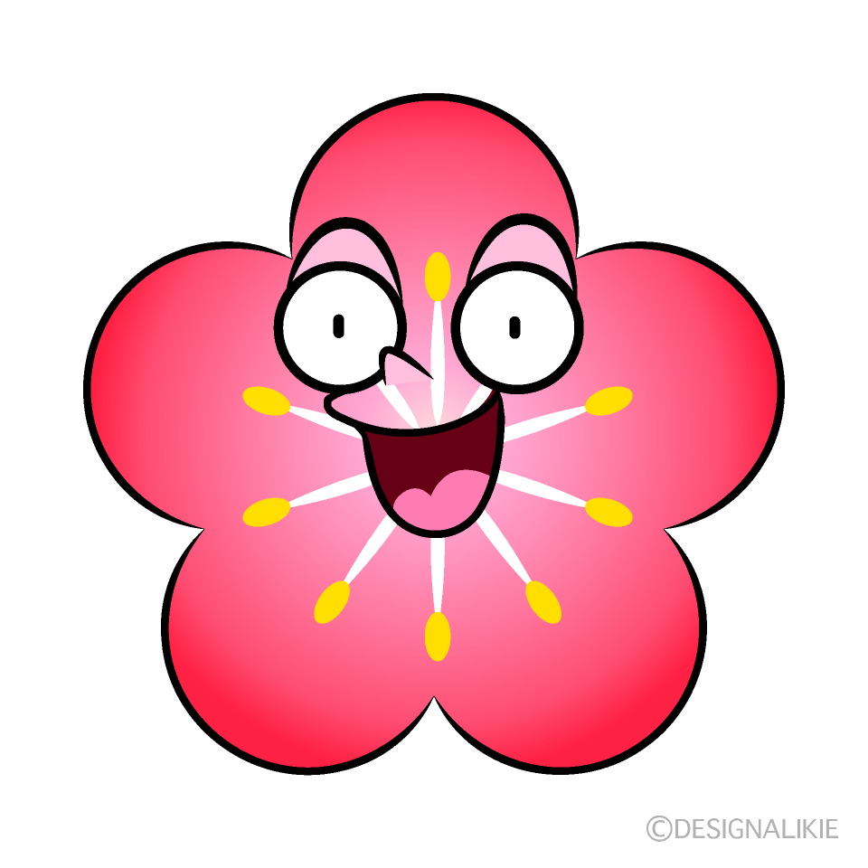 かわいい驚く梅イラスト