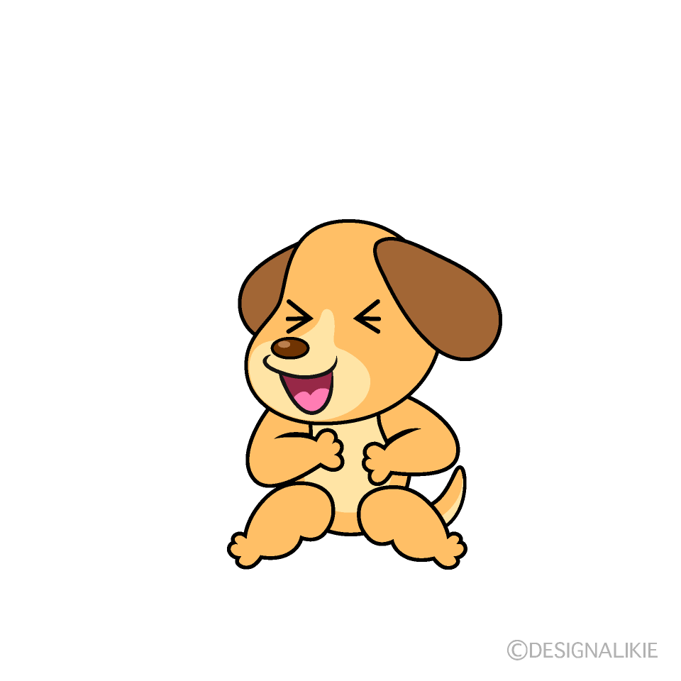 かわいい笑うイヌイラスト