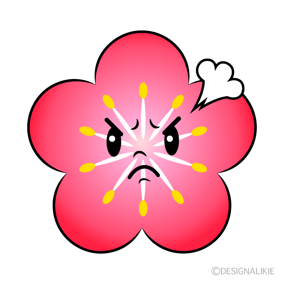 かわいい怒る梅イラスト