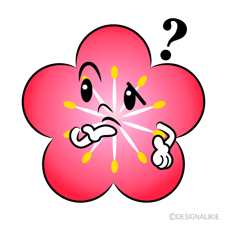 Cute Thinking Plum Blossom Clipart