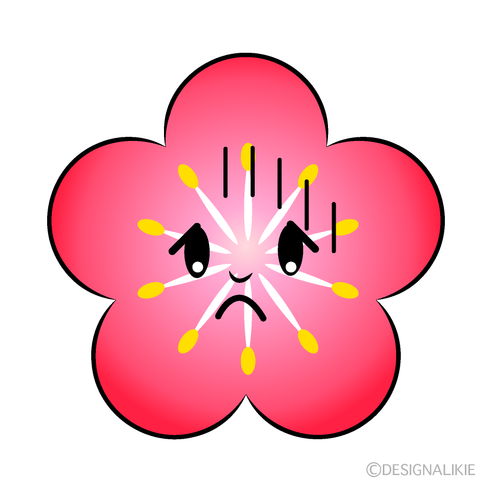 かわいい落ち込む梅イラスト