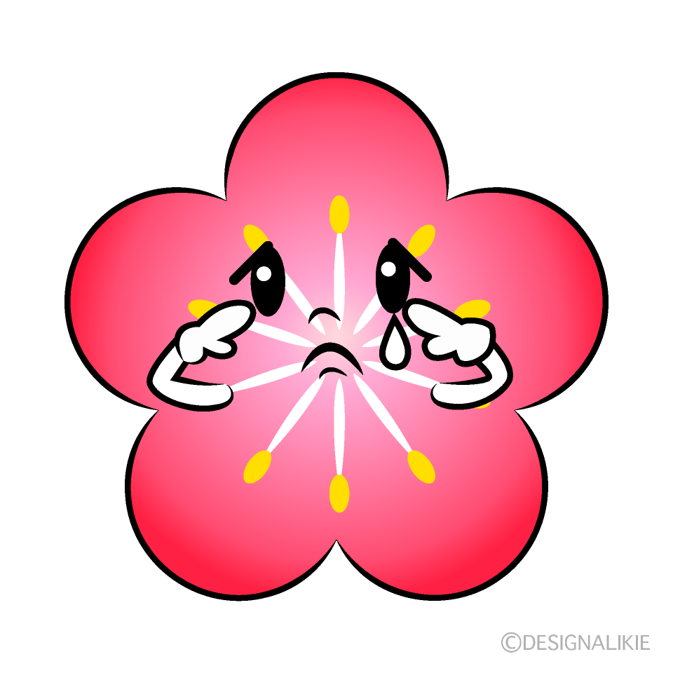 かわいい悲しい梅イラスト