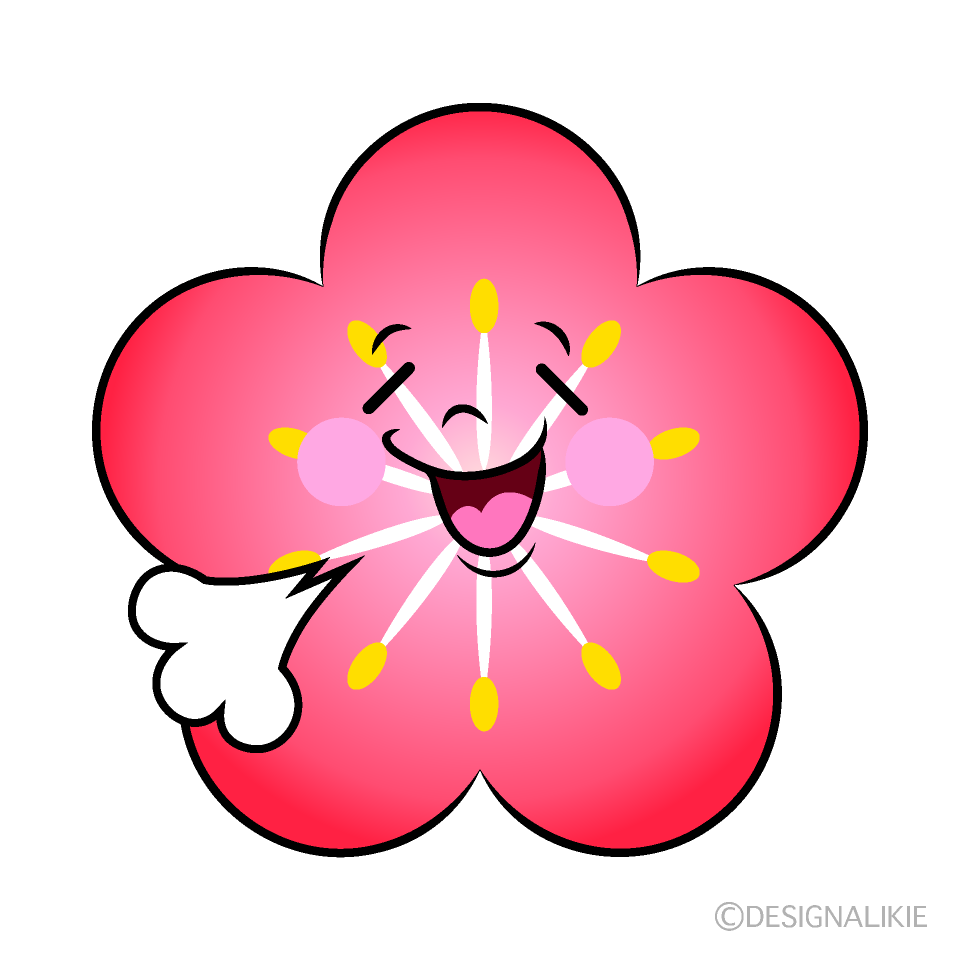 かわいいリラックスした梅イラスト