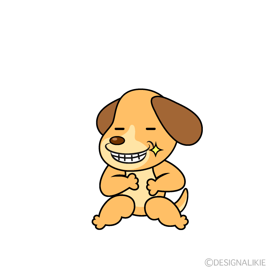 かわいいニヤリとするイヌイラスト