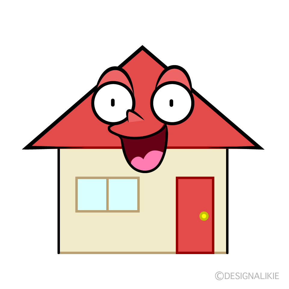 Cute Surprised House Clipart