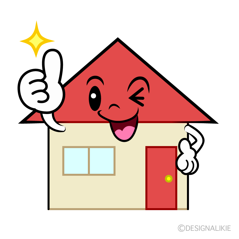 Cute Thumbs-up House Clipart