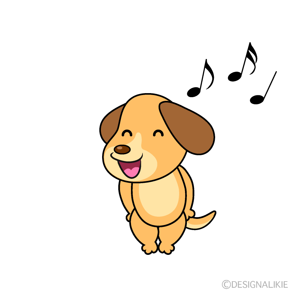 かわいい歌うイヌイラスト