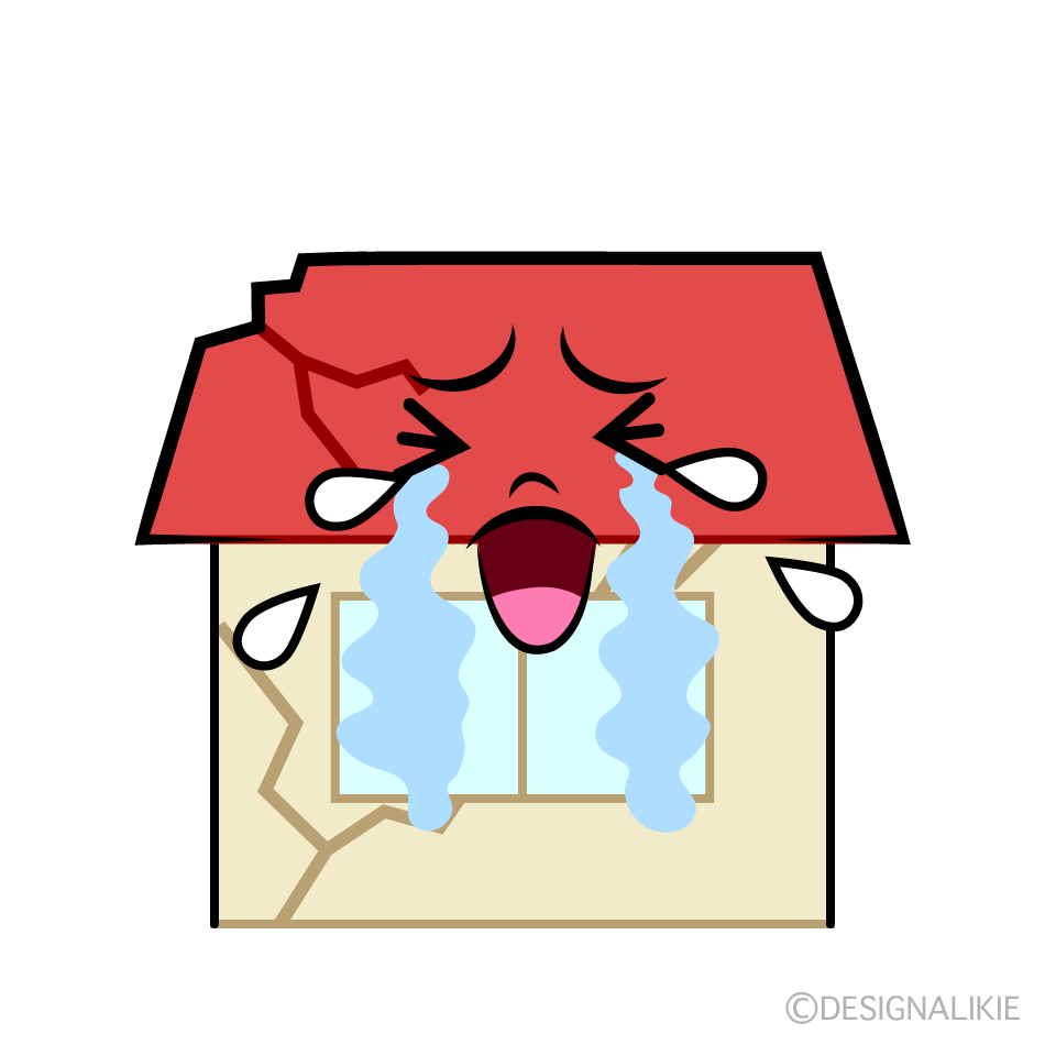 Cute Crying House Clipart