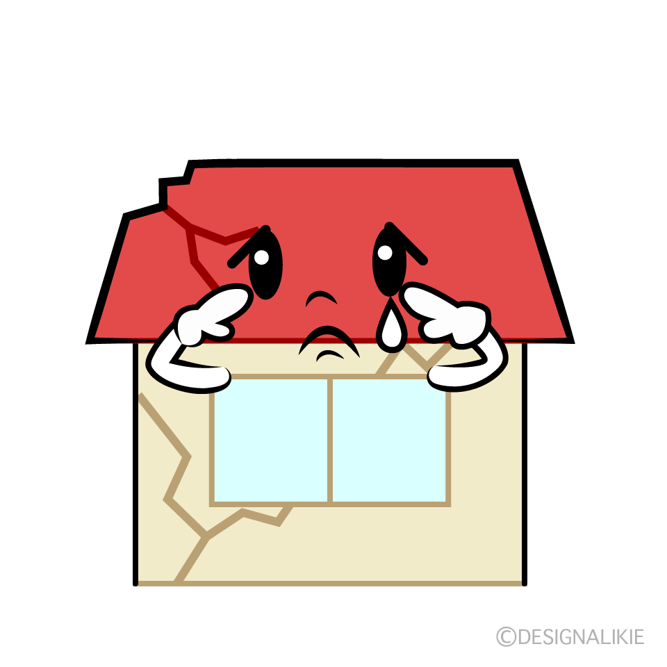 Cute Sad House Clipart