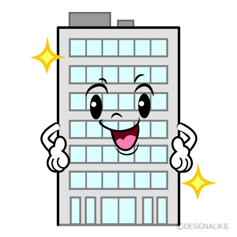 かわいい自信満々なビルイラスト
