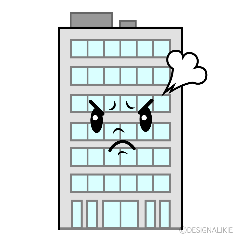 かわいい怒るビルイラスト