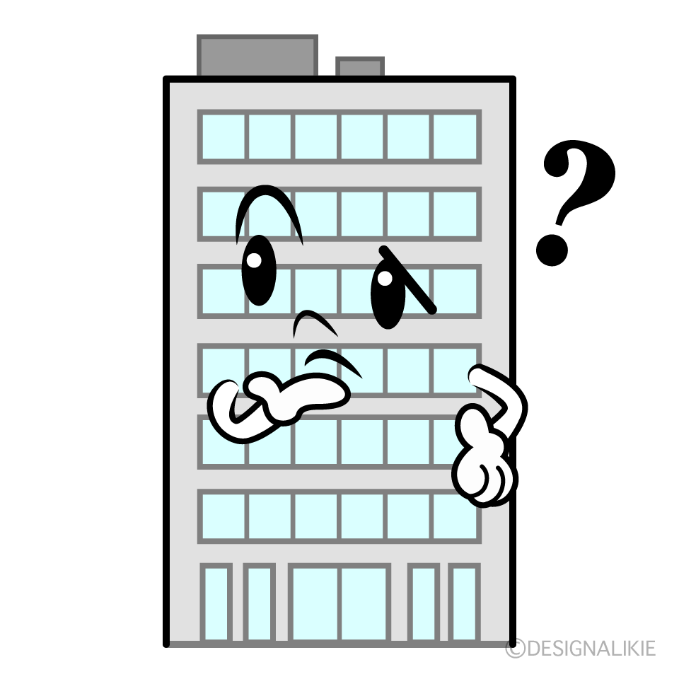 かわいい考えるビルイラスト