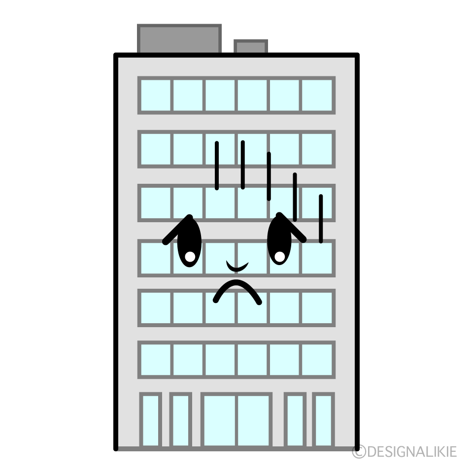 かわいい落ち込むビルイラスト