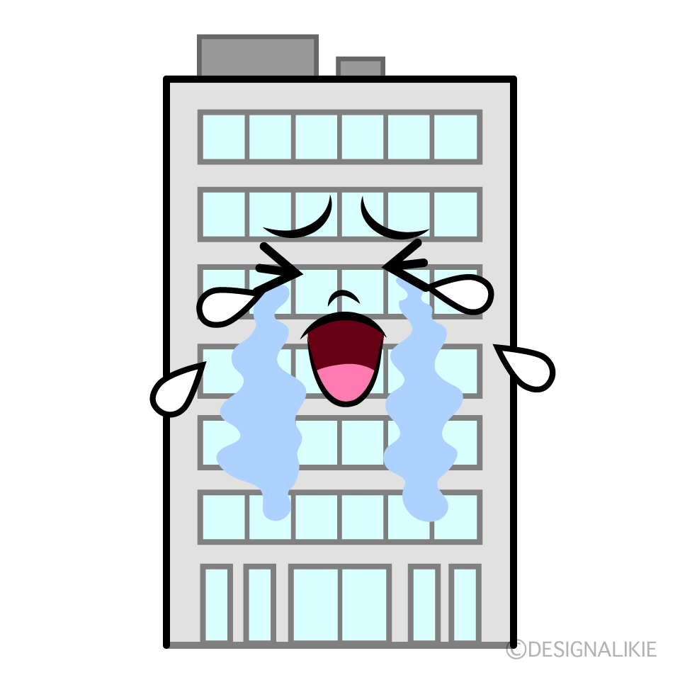 かわいい泣くビルイラスト
