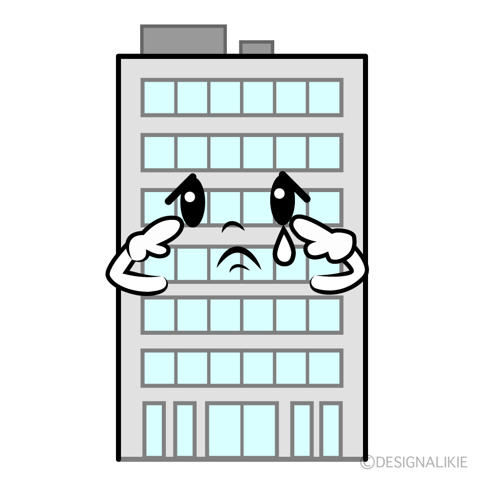 かわいい悲しいビルイラスト