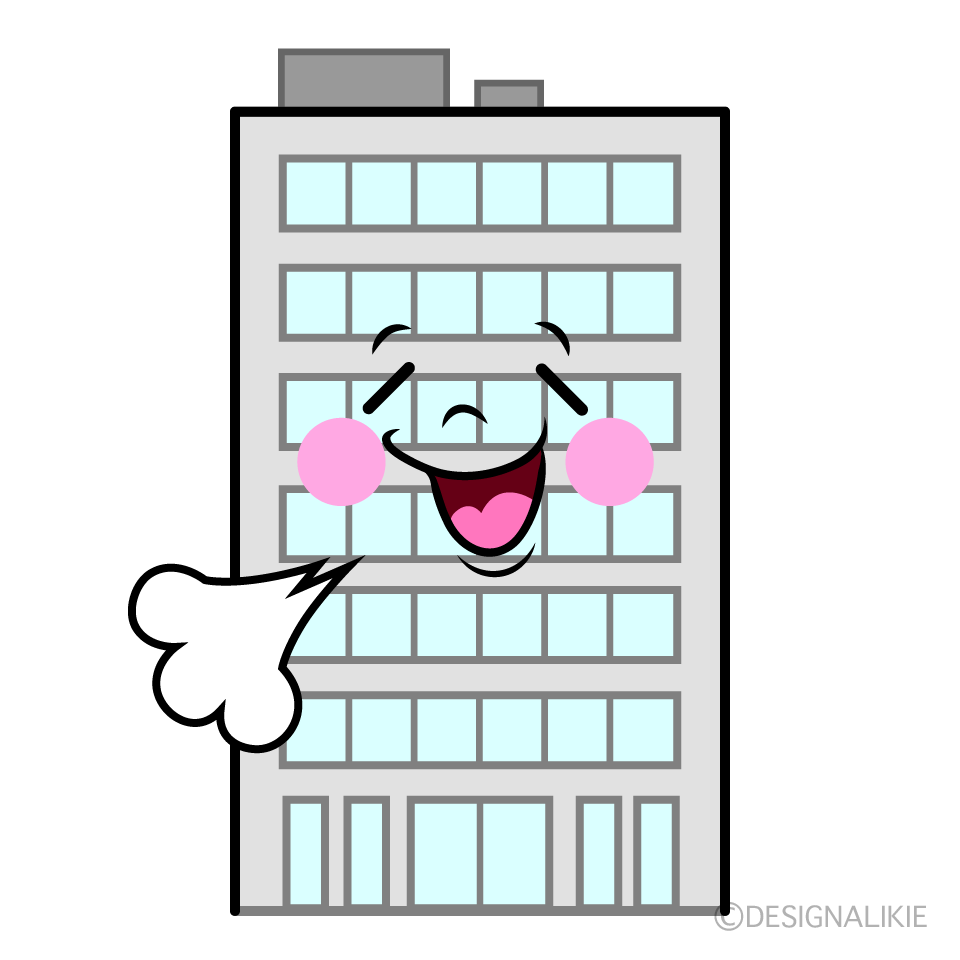 かわいいリラックスするビルイラスト