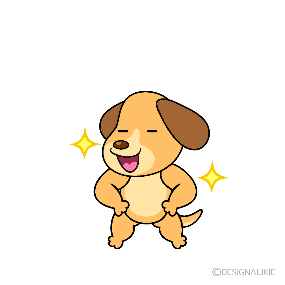 かわいい自信満々なイヌイラスト
