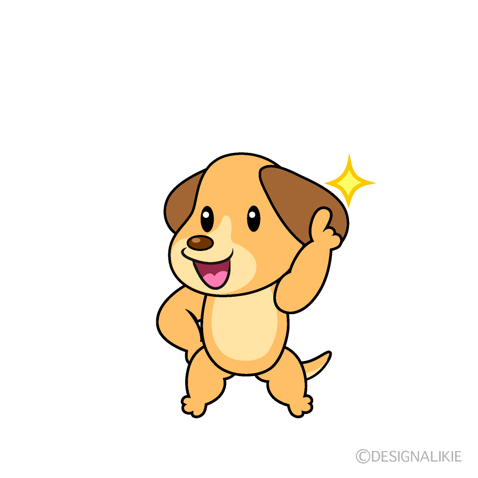 かわいい指差しするイヌイラスト
