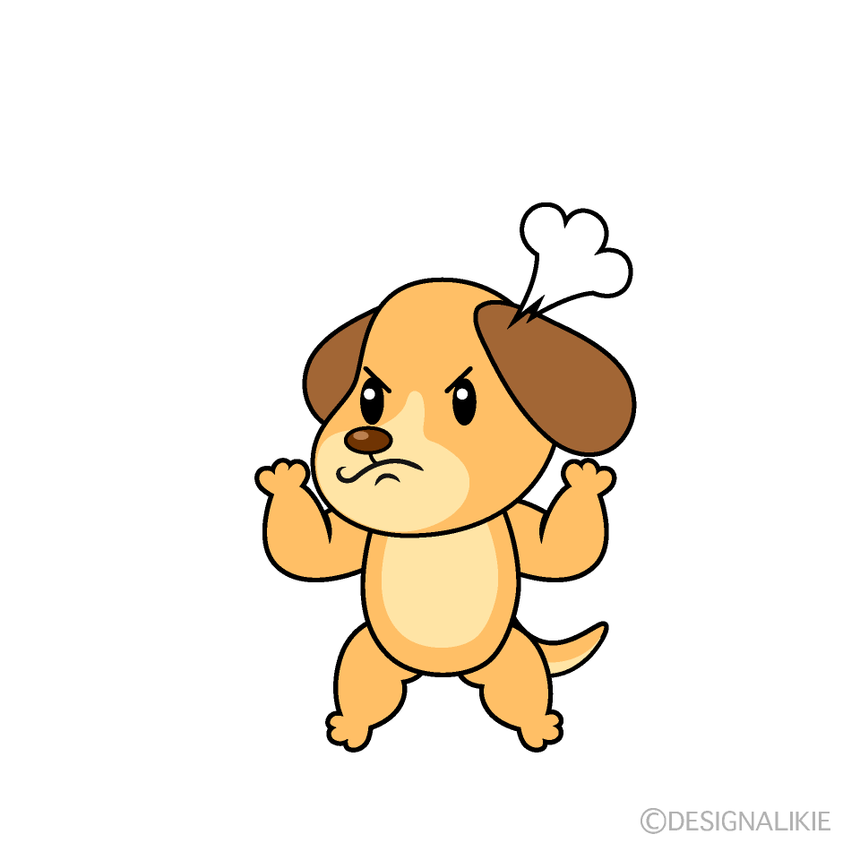 かわいい怒るイヌイラスト