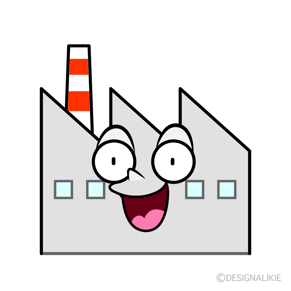 かわいい驚く工場イラスト