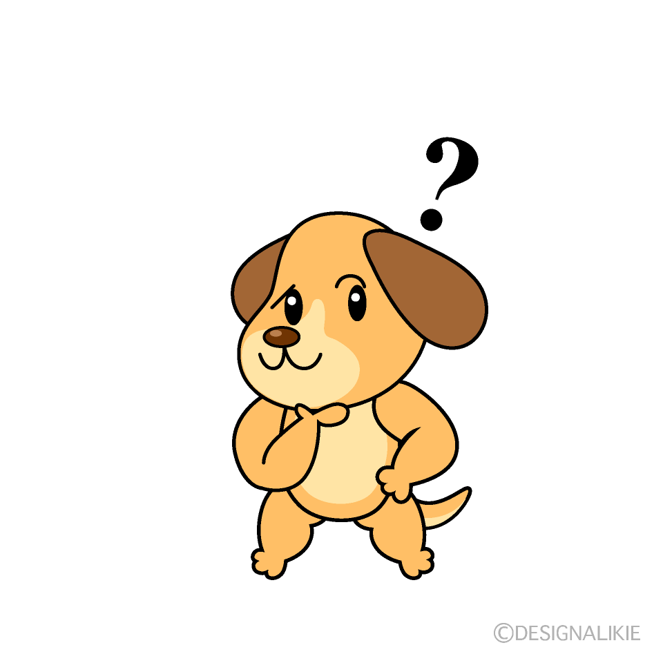 かわいい考えるイヌイラスト