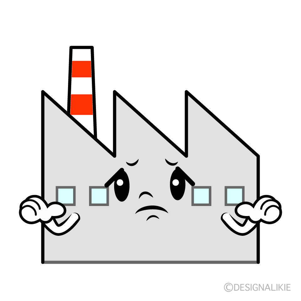 かわいい困る工場イラスト