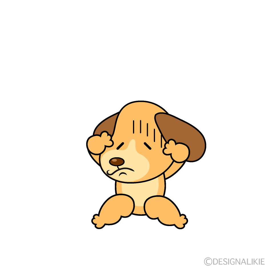 かわいい落ち込むイヌイラスト