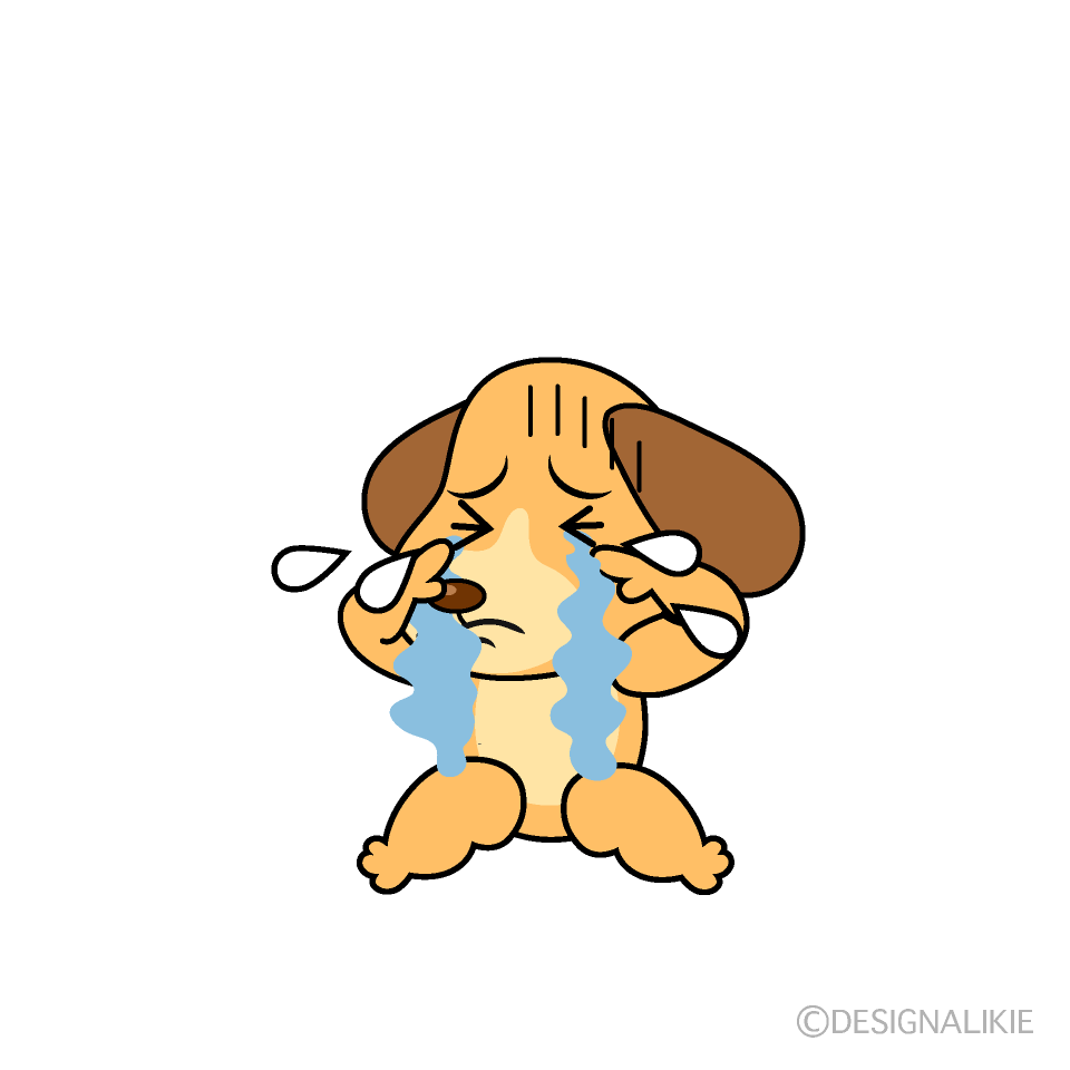 かわいい泣くイヌイラスト