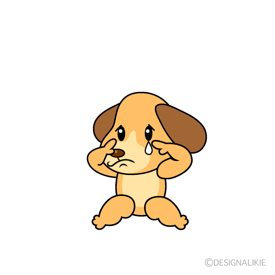 かわいい悲しいイヌイラスト