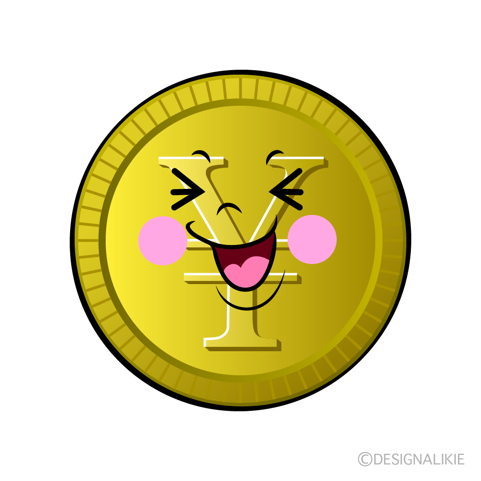 かわいい笑う￥金貨イラスト