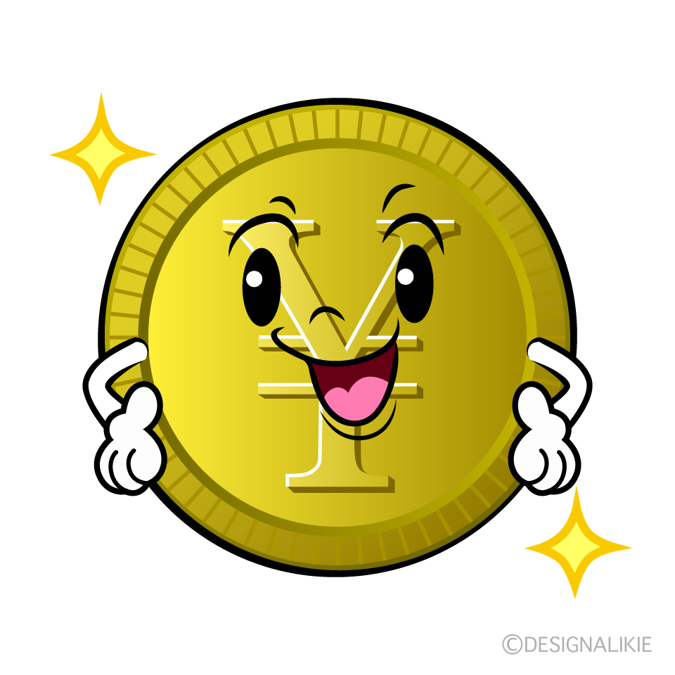 かわいい自信満々な￥金貨イラスト