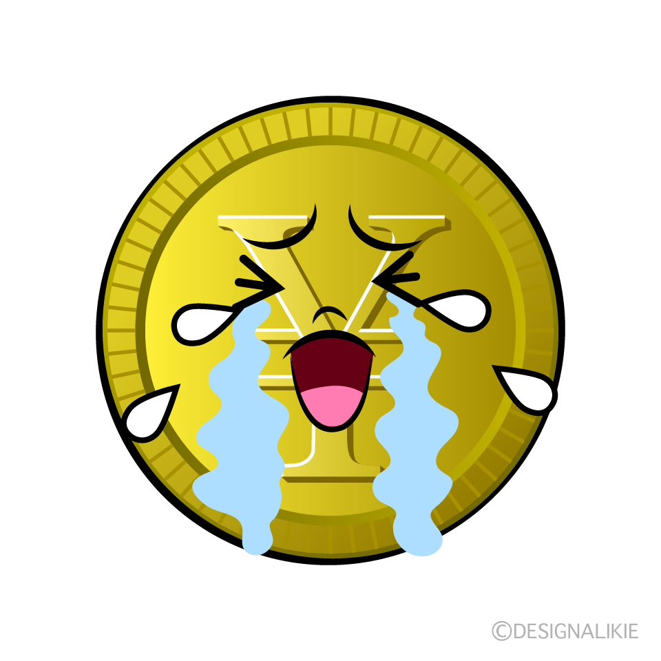 かわいい泣く￥金貨イラスト