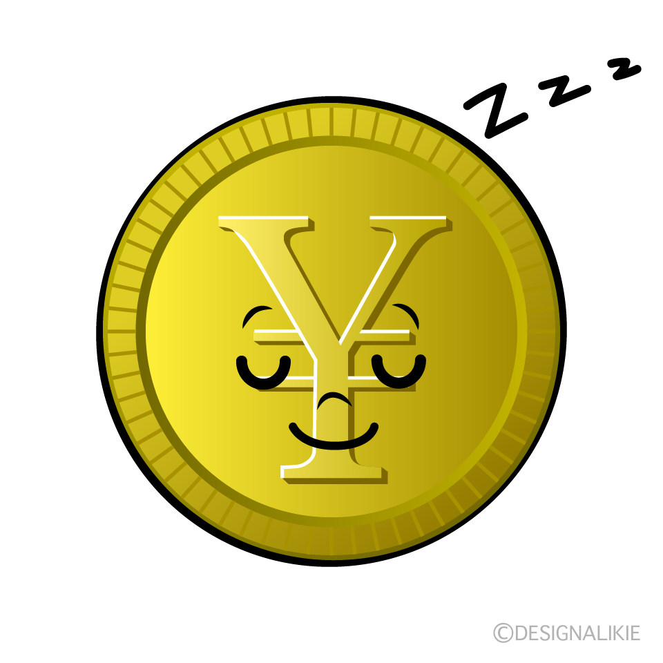 かわいい寝る￥金貨イラスト