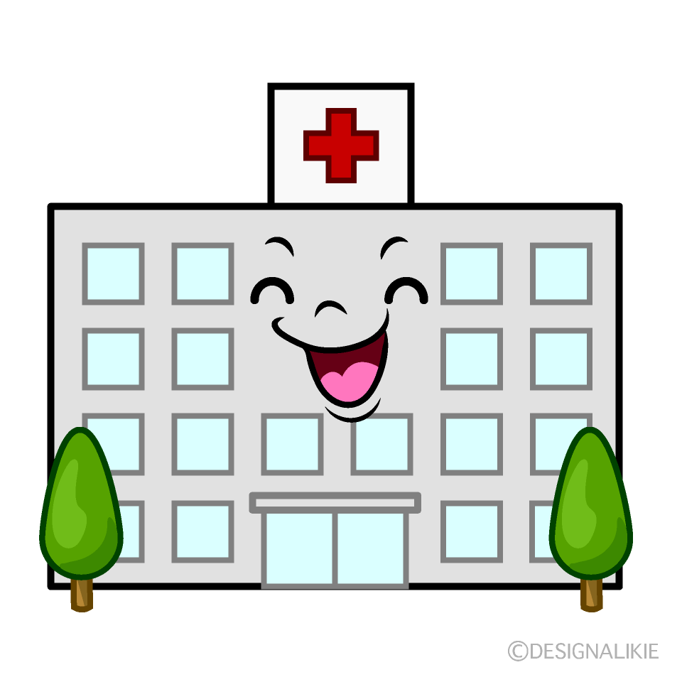 かわいい笑顔の病院イラスト